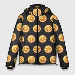 Куртка зимняя мужская Апельсин Паттерн - Черная версия, цвет: 3D-красный