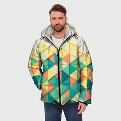 Куртка зимняя мужская Мозаичный градиент, цвет: 3D-красный — фото 2