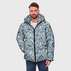 Куртка зимняя мужская Монстрики с антенками, цвет: 3D-светло-серый — фото 2