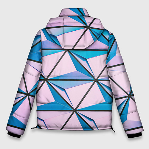 Мужская зимняя куртка Абстрактные геометрические панели / 3D-Красный – фото 2