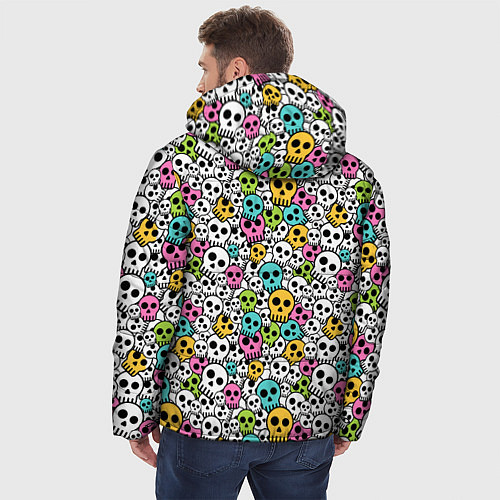 Мужская зимняя куртка Череп разноцветный / 3D-Светло-серый – фото 4