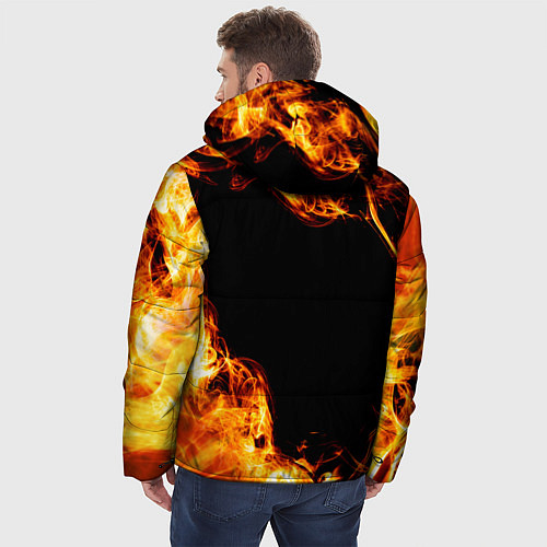 Мужская зимняя куртка Three Days Grace и пылающий огонь / 3D-Черный – фото 4