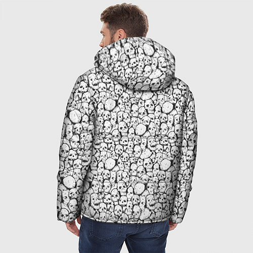 Мужская зимняя куртка Череп бесформенный / 3D-Черный – фото 4