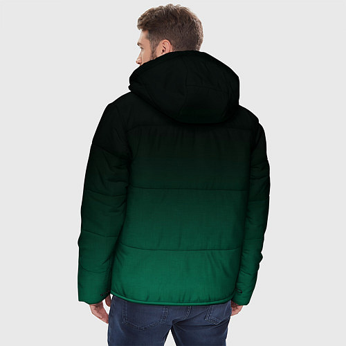 Мужская зимняя куртка Черный и бирюзово - зеленый, текстурированный под / 3D-Черный – фото 4