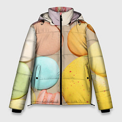 Куртка зимняя мужская Разноцветные пирожные Макарон, цвет: 3D-красный