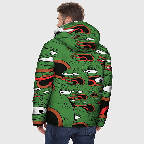 Мужская зимняя куртка Пепе лягушка / 3D-Черный – фото 4