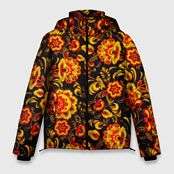 Куртка зимняя мужская Хохлома роспись, цвет: 3D-черный