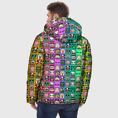Мужская зимняя куртка Minecraft characters neon / 3D-Красный – фото 4