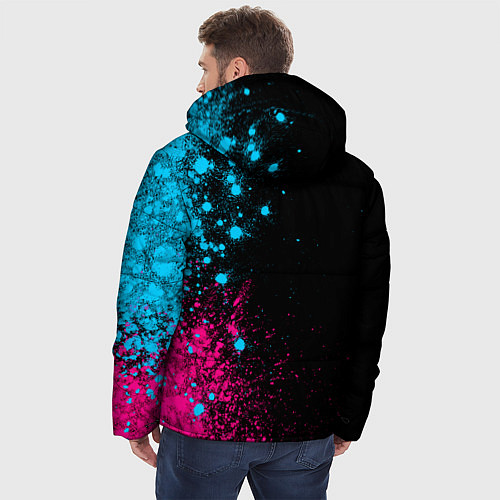 Мужская зимняя куртка Roblox - neon gradient: по-вертикали / 3D-Черный – фото 4