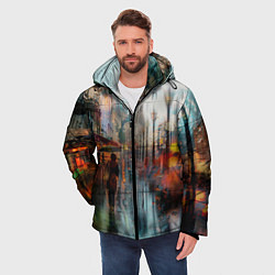 Куртка зимняя мужская В Питере дождь, цвет: 3D-черный — фото 2