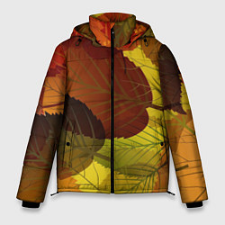 Куртка зимняя мужская Осенние крупные листья, цвет: 3D-красный