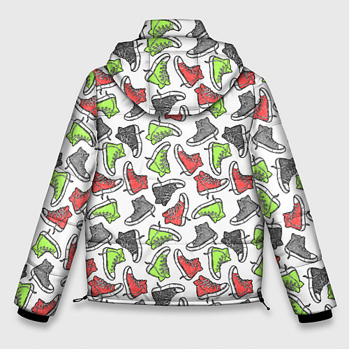 Мужская зимняя куртка Кеды разноцветные поп арт / 3D-Красный – фото 2
