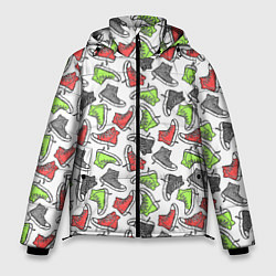 Куртка зимняя мужская Кеды разноцветные поп арт, цвет: 3D-красный