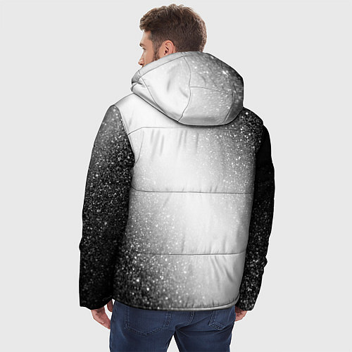 Мужская зимняя куртка Cyberpunk 2077 glitch на светлом фоне: по-вертикал / 3D-Черный – фото 4