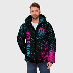 Куртка зимняя мужская Motorhead - neon gradient: надпись, символ, цвет: 3D-черный — фото 2