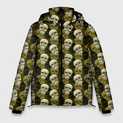 Куртка зимняя мужская Милитари улыбающиеся черепа, цвет: 3D-черный