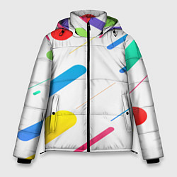 Куртка зимняя мужская Разноцветные круги и полосы, цвет: 3D-светло-серый