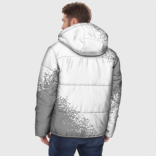 Мужская зимняя куртка No Mans Sky glitch на светлом фоне: надпись, симво / 3D-Черный – фото 4