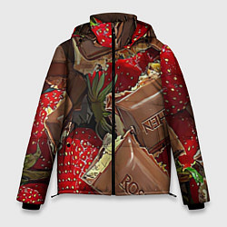 Куртка зимняя мужская Клубника и шоколад Рошен, цвет: 3D-красный