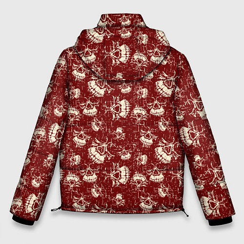 Мужская зимняя куртка Череп и полоски / 3D-Красный – фото 2