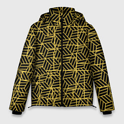 Куртка зимняя мужская Геометрический узор полосатый кубик, цвет: 3D-светло-серый