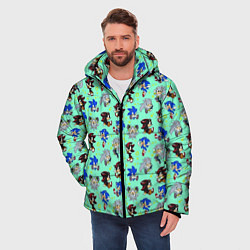 Куртка зимняя мужская Ежик Соник и его друзья, цвет: 3D-светло-серый — фото 2