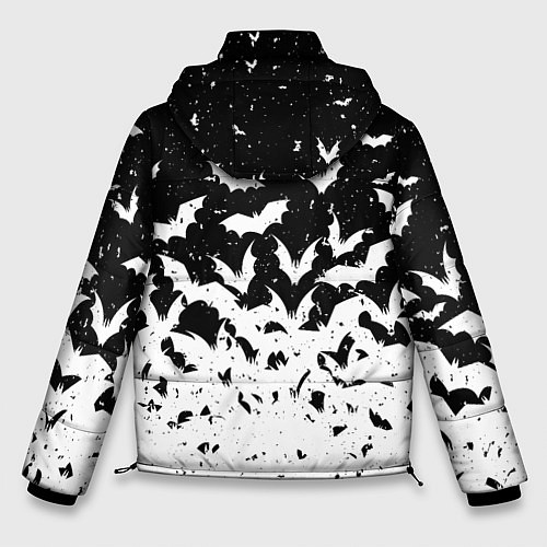 Мужская зимняя куртка Black and white bat pattern / 3D-Светло-серый – фото 2