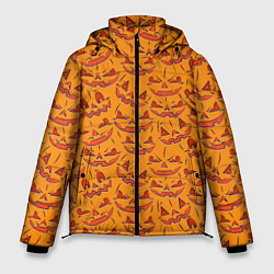 Куртка зимняя мужская Halloween Pumpkin Pattern, цвет: 3D-черный