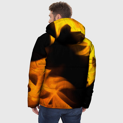 Мужская зимняя куртка GTA - gold gradient: надпись, символ / 3D-Черный – фото 4