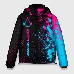 Мужская зимняя куртка Assassins Creed - neon gradient: по-вертикали