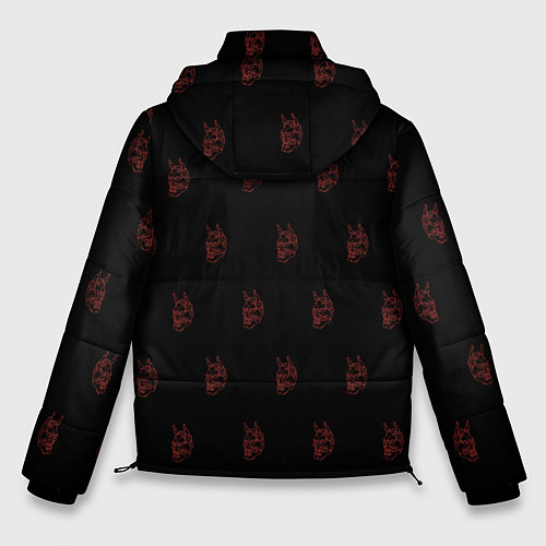 Мужская зимняя куртка Маска японского демона / 3D-Красный – фото 2