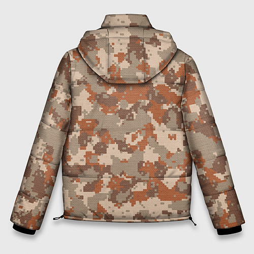 Мужская зимняя куртка Цифровой камуфляж - серо-коричневый / 3D-Красный – фото 2