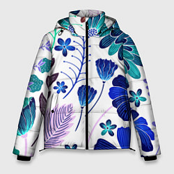Куртка зимняя мужская Графичная растительная композиция, цвет: 3D-черный