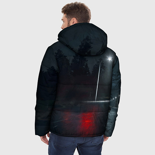 Мужская зимняя куртка Крутая бэха на ночной трассе / 3D-Черный – фото 4