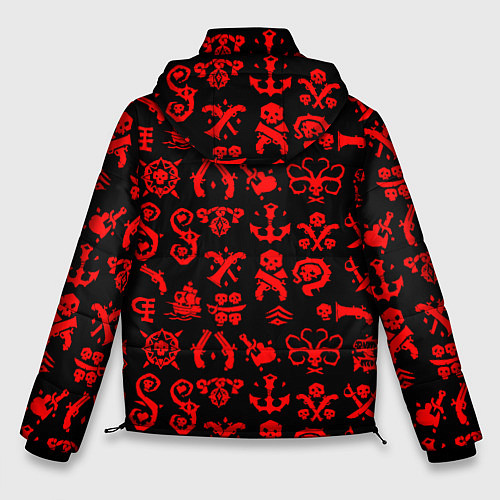 Мужская зимняя куртка Sea of thieves узор / 3D-Красный – фото 2