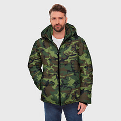 Куртка зимняя мужская Камуфляж лес - мелкий, цвет: 3D-черный — фото 2