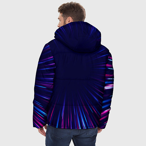 Мужская зимняя куртка Skoda neon speed lines / 3D-Черный – фото 4