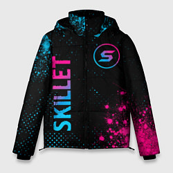 Куртка зимняя мужская Skillet - neon gradient: надпись, символ, цвет: 3D-черный