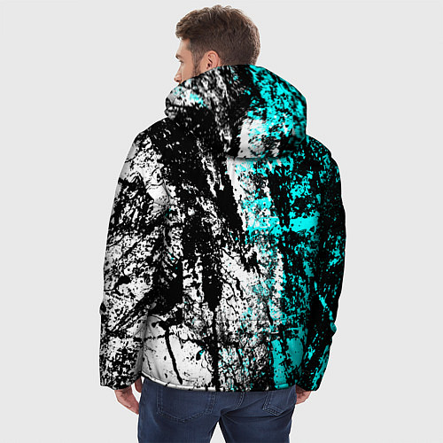 Мужская зимняя куртка Атака титанов гранж / 3D-Черный – фото 4
