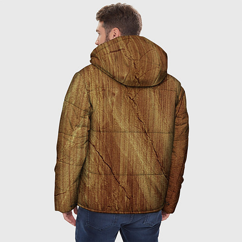 Мужская зимняя куртка Деревянная текстура / 3D-Черный – фото 4