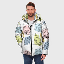 Куртка зимняя мужская Морские обитатели, цвет: 3D-красный — фото 2