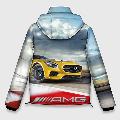 Мужская зимняя куртка Mercedes AMG V8 Biturbo на трассе / 3D-Красный – фото 2