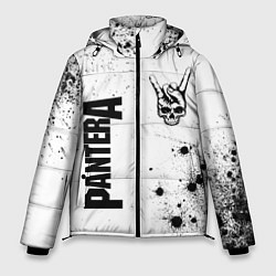 Куртка зимняя мужская Pantera и рок символ на светлом фоне, цвет: 3D-черный