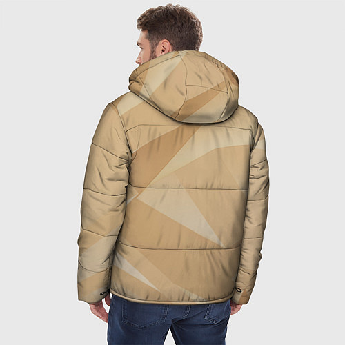 Мужская зимняя куртка Золотистые абстрактные геометрические фигуры / 3D-Черный – фото 4