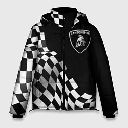 Куртка зимняя мужская Lamborghini racing flag, цвет: 3D-черный
