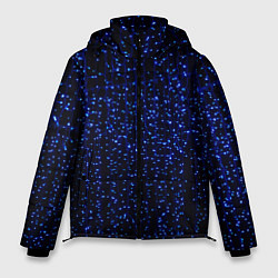 Куртка зимняя мужская Праздничные неоновые огоньки, цвет: 3D-черный