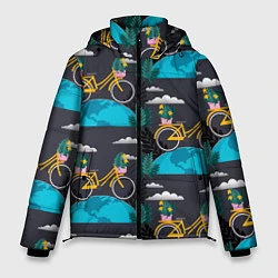 Куртка зимняя мужская Велопрогулка, цвет: 3D-черный