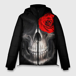 Куртка зимняя мужская Роза на черепе, цвет: 3D-черный