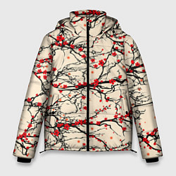 Куртка зимняя мужская Sakura flowers, цвет: 3D-красный