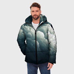 Куртка зимняя мужская Темные тучи - иллюстрация, цвет: 3D-светло-серый — фото 2